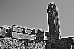 Seu Vella de Lleida (HDR, b/n)